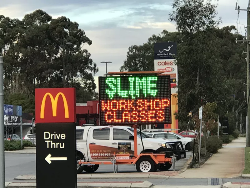 VMS Message Board Sign Hire Perth